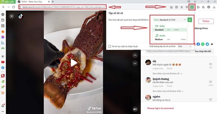 Việc lưu video TikTok trên máy tính cũng khá đơn giản