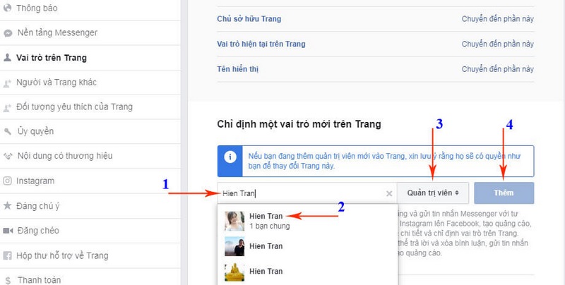 Việc thêm quản trị viên cho trang Facebook có nhiều lợi ích