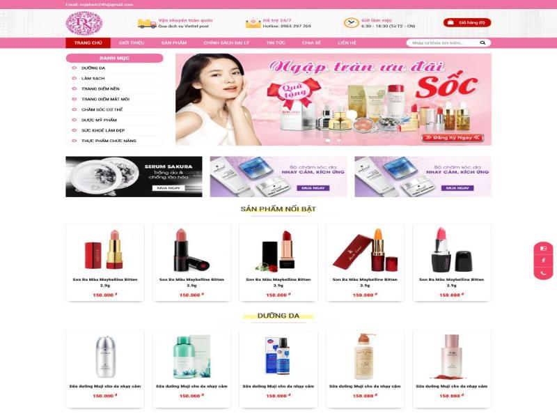 Hãy lựa chọn địa chỉ thiết kế website mỹ phẩm uy tín   